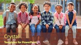  Presentation with multi cultural - Presentation having portrait-of-multi-cultural-elementary background and a tawny brown colored foreground