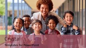  Presentation with multi cultural - Theme having portrait-of-multi-cultural-elementary background and a  colored foreground