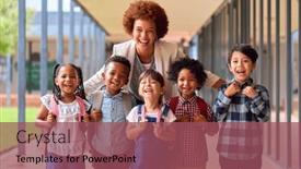  Presentation with cultural - Slide set having portrait-of-multi-cultural-elementary background and a  colored foreground