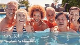  Presentation with multi cultural - Presentation theme having portrait-of-multi-cultural-group background and a teal colored foreground