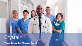  Presentation with multi cultural - PPT layouts consisting of portrait-of-multi-cultural-medical background and a ocean colored foreground