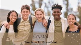  Presentation with cultural - PPT layouts having portrait-of-multi-cultural-secondary background and a coral colored foreground