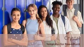  Presentation with cultural - PPT theme consisting of portrait-of-multi-cultural-secondary background and a coral colored foreground