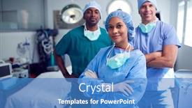  Presentation with multi cultural - PPT layouts featuring portrait-of-multi-cultural-surgical background and a teal colored foreground