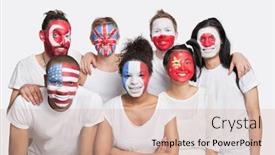  Presentation with multi ethnic group - Presentation consisting of portrait-of-multi-ethnic-group background and a soft green colored foreground