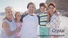  Presentation with family day - Slide set consisting of portrait of multi-generated family background and a lemonade colored foreground