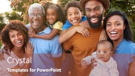  Presentation with home garden - Presentation theme consisting of portrait-of-multi-generation-african background and a tawny brown colored foreground