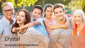  Presentation with generation - Beautiful presentation featuring portrait of multi-generation family backdrop and a coral colored foreground