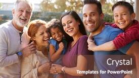  Presentation with home garden - Cool new theme with portrait-of-multi-generation-hispanic backdrop and a tawny brown colored foreground