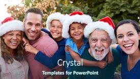  Presentation with home garden - Presentation theme featuring portrait-of-multi-generation-hispanic background and a navy blue colored foreground