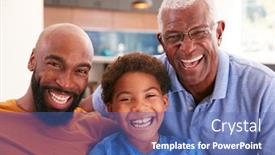  Presentation with generation - Presentation theme having portrait-of-multi-generation-male background and a ocean colored foreground