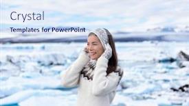  Presentation with iceland - Colorful slides enhanced with portrait-of-multiracial-woman backdrop and a sky blue colored foreground