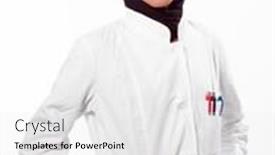  Presentation with senior worker - Theme having portrait-of-muslim-female-nurse background and a white colored foreground