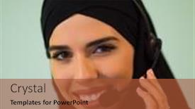  Presentation with hijab modern - Presentation with portrait-of-muslim-female background and a  colored foreground