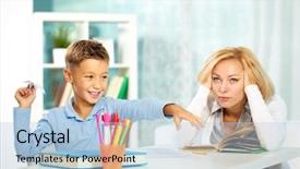  Presentation with naughty boy - Amazing slides having portrait of naughty boy playing backdrop and a  colored foreground