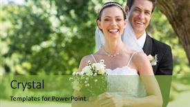  Presentation with flower condolenses - PPT layouts enhanced with portrait of newly wed couple background and a  colored foreground