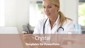  Presentation with nurse - Beautiful theme featuring portrait of nurse in office backdrop and a coral colored foreground