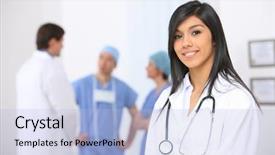  Presentation with nurse - Slides featuring portrait of nurse with medical background and a  colored foreground