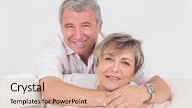  Presentation with old couple - Cool new presentation design with portrait of old couple in sitting room backdrop and a lemonade colored foreground