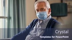  Presentation with old man - Slide set consisting of portrait-of-old-man-wearing background and a ocean colored foreground