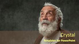  Presentation with beard - Colorful presentation design enhanced with portrait-of-old-man-wirth backdrop and a tawny brown colored foreground