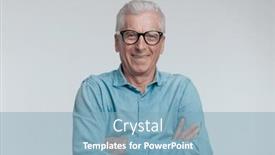  Presentation with 60s - PPT theme consisting of portrait-of-old-man background and a light blue colored foreground