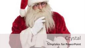  Presentation with old telephone - Amazing PPT theme having portrait of old santa sending a sms while standing on white background and looking down at telephone backdrop and a lemonade colored foreground