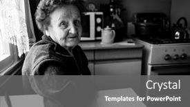  Presentation with rural home - Theme having portrait-of-old-woman background and a gray colored foreground