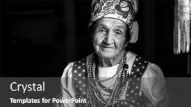  Presentation with old clothes - Slide set with portrait-of-old-woman background and a dark gray colored foreground