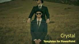  Presentation with surrealist - Theme enhanced with portrait-of-one-gentleman-restraining background and a tawny brown colored foreground