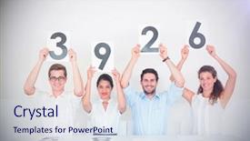  Presentation with discussion - Amazing PPT layouts having portrait of panel judges holding backdrop and a sky blue colored foreground