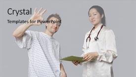  Presentation with patient satisfaction - PPT layouts consisting of portrait of patient gesturing okay background and a light gray colored foreground