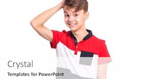  Presentation with child teen - Presentation featuring portrait-of-pensive-teen-boy background and a white colored foreground
