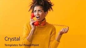  Presentation with motherhood and african american - Amazing slide deck having portrait of perplexed african american backdrop and a gold colored foreground