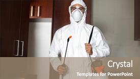  Presentation with pest control - Slide deck enhanced with portrait of pest worker background and a coral colored foreground