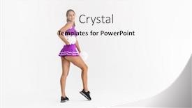  Presentation with white pom pom pom pom - Cool new presentation with portrait-of-pleased-cheerleader-woman backdrop and a white colored foreground