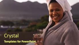  Presentation with self care - Slide set enhanced with portrait-of-plus-size-african background and a tawny brown colored foreground