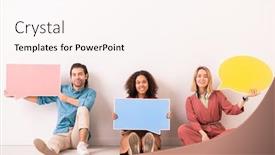  Presentation with ethnic - Beautiful slide deck featuring portrait-of-positive-multi-ethnic backdrop and a pink colored foreground