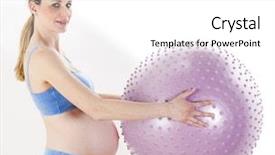  Presentation with pregnant mother - PPT theme consisting of portrait of pregnant woman doing background and a  colored foreground