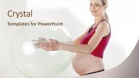  Presentation with pregnant mother - Audience pleasing theme consisting of portrait of pregnant woman doing backdrop and a sky blue colored foreground