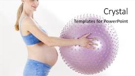  Presentation with pregnant woman - Beautiful PPT theme featuring portrait of pregnant woman doing backdrop and a  colored foreground