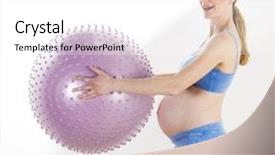  Presentation with medicine pregnant woman - Slide set featuring portrait of pregnant woman doing background and a  colored foreground