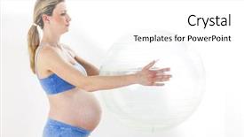  Presentation with pregnant woman in hospital - Audience pleasing presentation theme consisting of portrait of pregnant woman doing backdrop and a white colored foreground