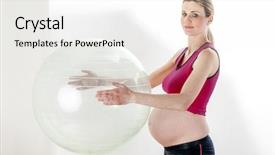  Presentation with medicine pregnant woman - Amazing PPT theme having portrait of pregnant woman doing backdrop and a sky blue colored foreground