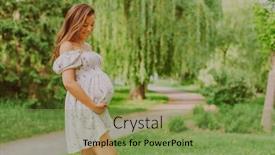  Presentation with pregnant mother - Presentation design having portrait-of-pregnant-woman-holding background and a  colored foreground