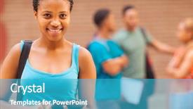  Presentation with college student money - Slide set with portrait of pretty african college background and a teal colored foreground