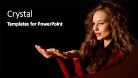  Presentation with pretty girl - Beautiful PPT layouts featuring portrait-of-pretty-girl-looking backdrop and a black colored foreground