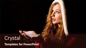  Presentation with pretty girl - PPT theme featuring portrait-of-pretty-girl background and a wine colored foreground