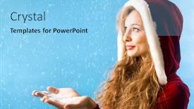  Presentation with pretty girl - Cool new PPT layouts with portrait-of-pretty-girl backdrop and a light blue colored foreground