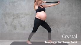  Presentation with pregnant woman - Presentation design consisting of portrait-of-pretty-pregnant-woman background and a gray colored foreground